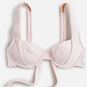 J Crew NWT DD ribbed cross-back underwire bikini top!
